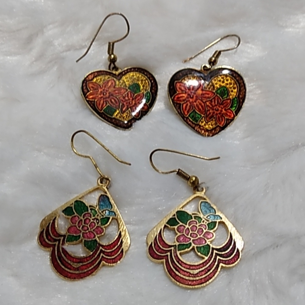 3/$15 Vintage Floral Earrings 2 Pair